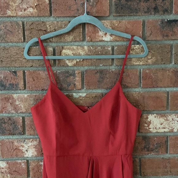 Lulus Reinette Elegant Red Women's Tulip Hem Midi Formal Dress - Picture 4 of 11